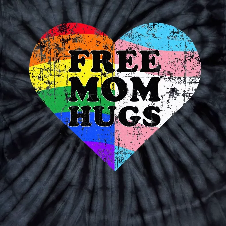 LGBT Free Mom Hugs Daisy Rainbow Heart LGBT Pride Month Tie-Dye T-Shirt