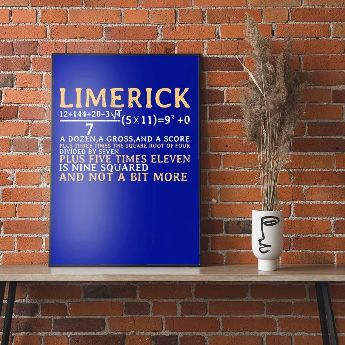 Limerick Funny Math Joke Mathematics Teacher Science Poem Gift Poster