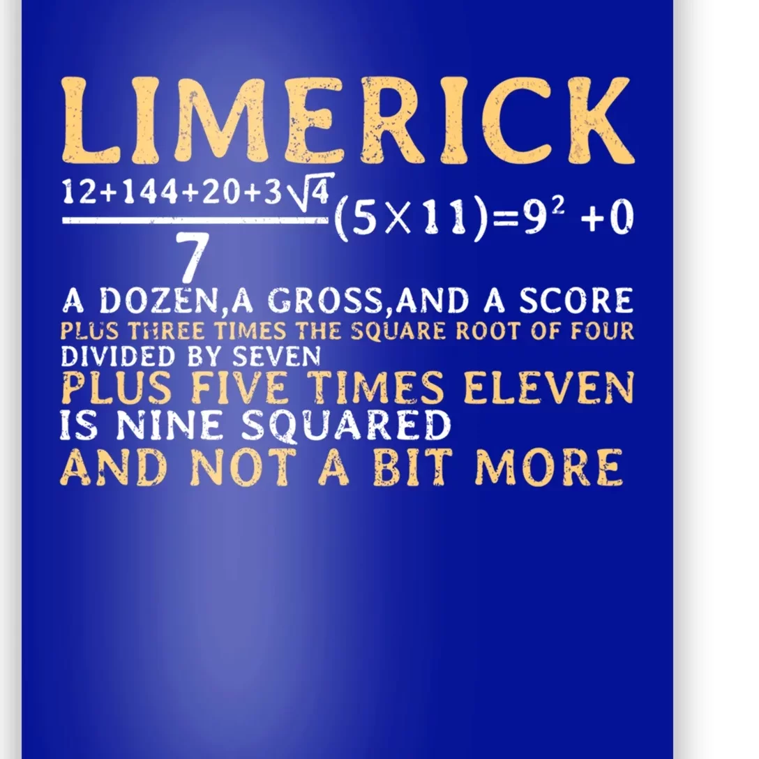 Limerick Funny Math Joke Mathematics Teacher Science Poem Gift Poster