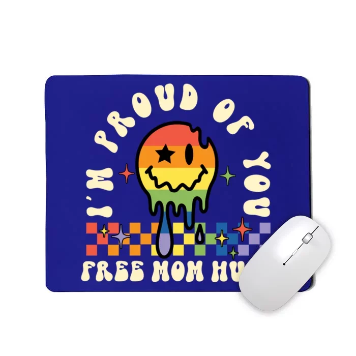 Lgbtq Free Mom Hugs Pride Month Lgbt Retro Groovy Great Gift Mousepad