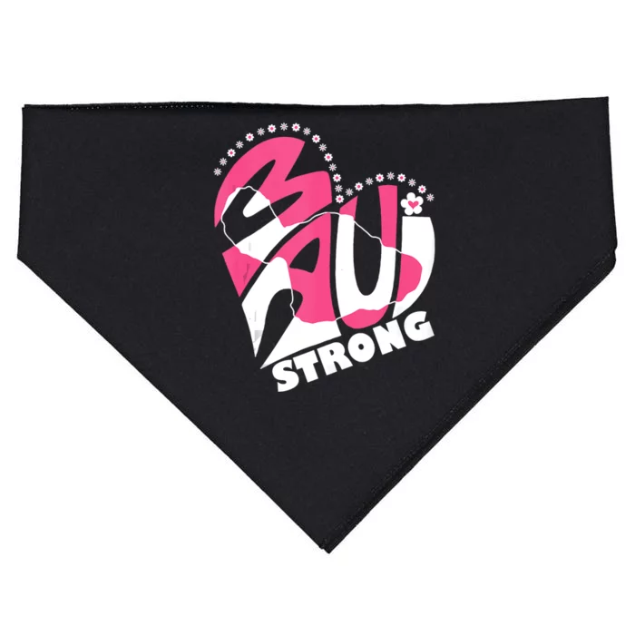 Love For Maui Hawaii Heart Flowers Ocean Beaches Strong USA-Made Doggie Bandana