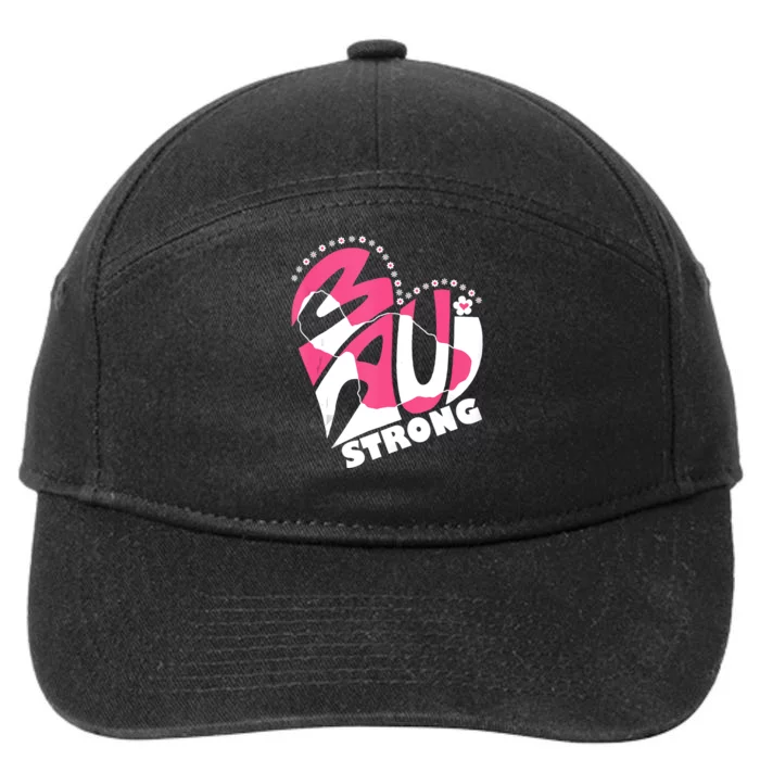 Love For Maui Hawaii Heart Flowers Ocean Beaches Strong 7-Panel Snapback Hat