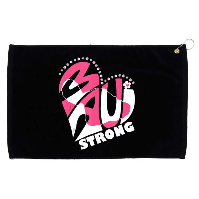 Love For Maui Hawaii Heart Flowers Ocean Beaches Strong Grommeted Golf Towel