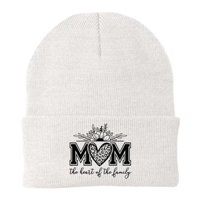 Loving Floral Mom Heart Knit Cap Winter Beanie