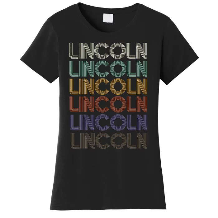 Lincoln First Name Retro Pattern Vintage Stylet Women's T-Shirt