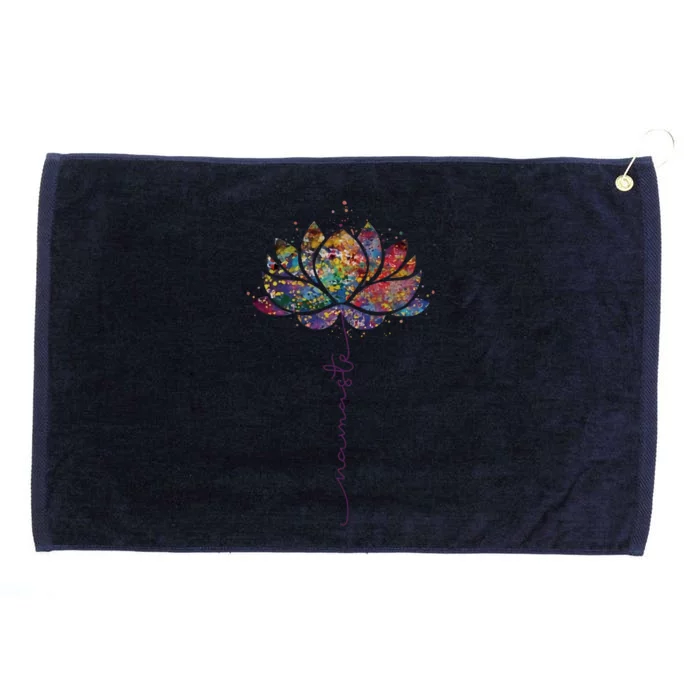 Lotus Flower Namaste Yoga Watercolor Meditation Zen Bohemian Gift Grommeted Golf Towel