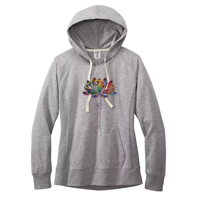 Lotus Flower Namaste Yoga Watercolor Meditation Zen Bohemian Women's Fleece Hoodie