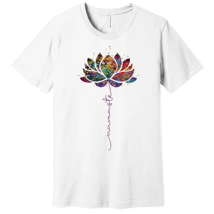 Lotus Flower Namaste Yoga Watercolor Meditation Zen Bohemian Premium T-Shirt