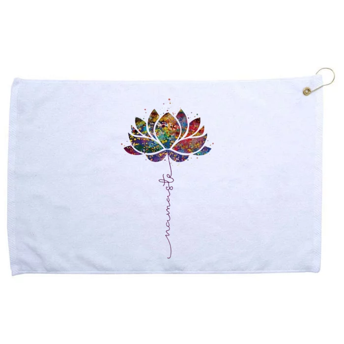 Lotus Flower Namaste Yoga Watercolor Meditation Zen Bohemian Grommeted Golf Towel