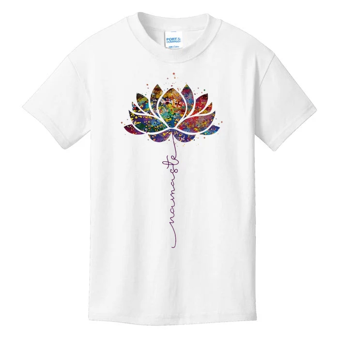 Lotus Flower Namaste Yoga Watercolor Meditation Zen Bohemian Kids T-Shirt