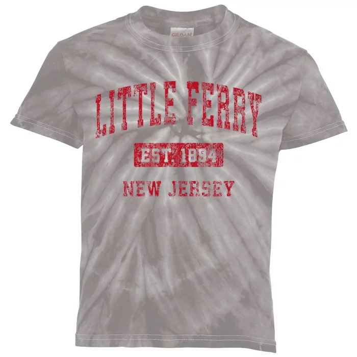 Little Ferry New Jersey Nj Vintage Sports Design Kids Tie-Dye T-Shirt