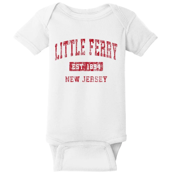 Little Ferry New Jersey Nj Vintage Sports Design Baby Bodysuit