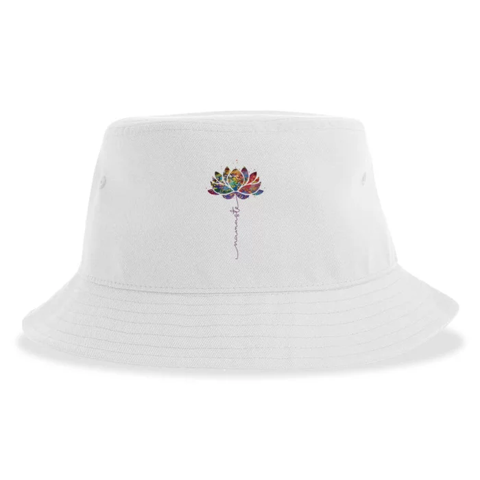 Lotus Flower Namaste Yoga Watercolor Meditation Zen Bohemian Sustainable Bucket Hat