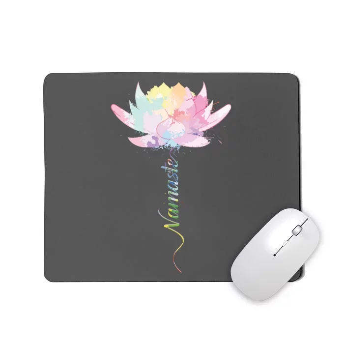 Lotus Flower Namaste Yoga Watercolor Meditation Zen Bohemian Mousepad