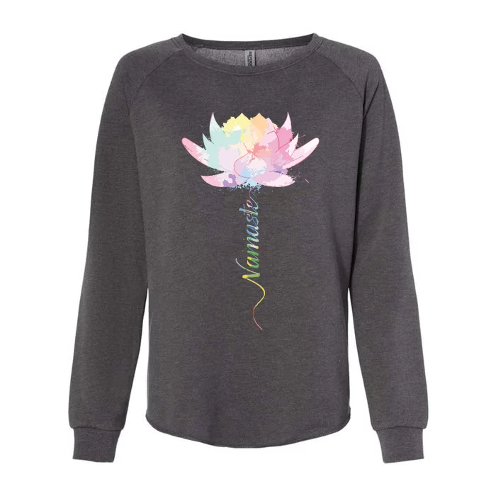 Lotus Flower Namaste Yoga Watercolor Meditation Zen Bohemian Womens California Wash Sweatshirt