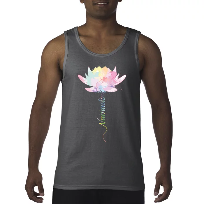 Lotus Flower Namaste Yoga Watercolor Meditation Zen Bohemian Tank Top