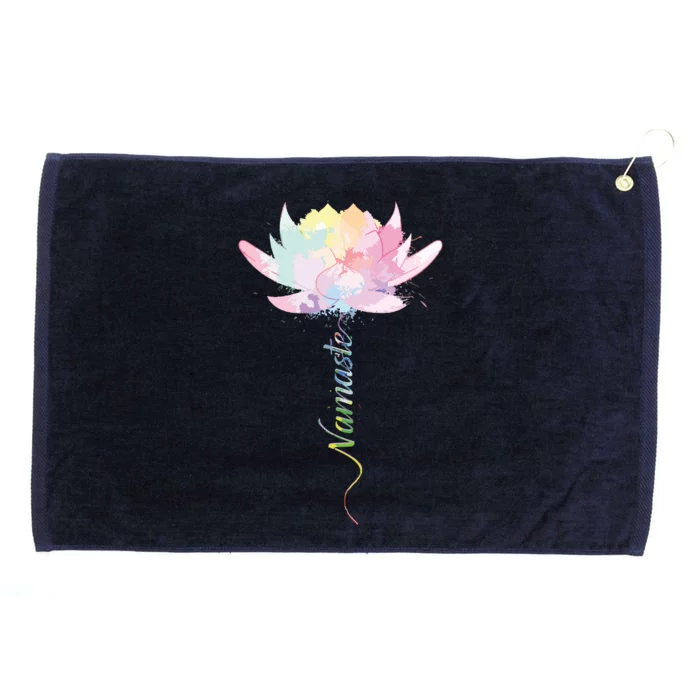 Lotus Flower Namaste Yoga Watercolor Meditation Zen Bohemian Grommeted Golf Towel