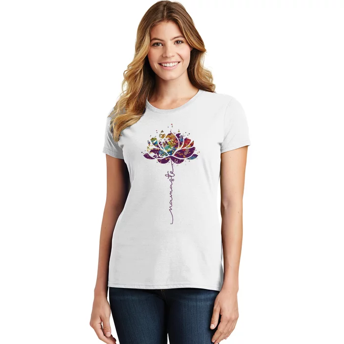 Lotus Flower Namaste Yoga Watercolor Meditation Zen Bohemian Women's T-Shirt