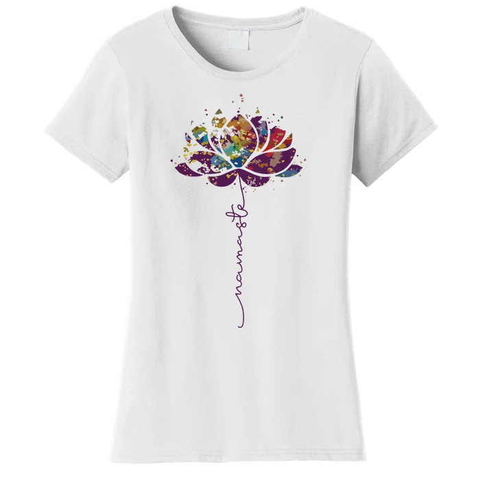 Lotus Flower Namaste Yoga Watercolor Meditation Zen Bohemian Women's T-Shirt