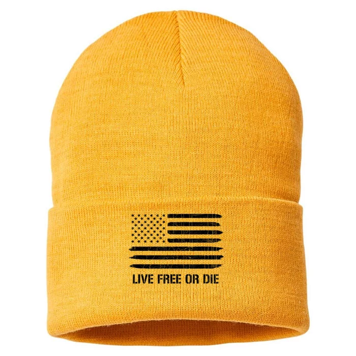 Live Free Or Die 2nd Amendment American Flag Sustainable Knit Beanie