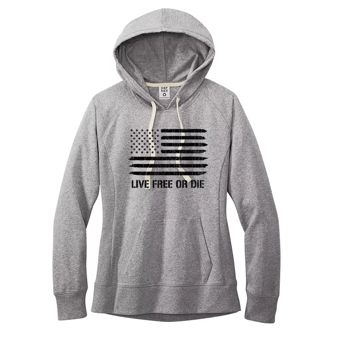 Live Free Or Die 2nd Amendment American Flag Women's Fleece Hoodie