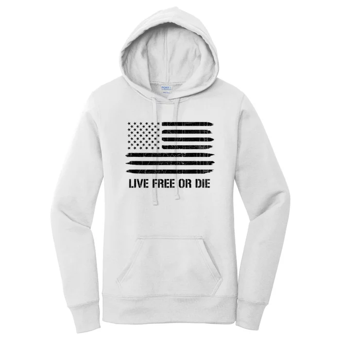 Live Free Or Die 2nd Amendment American Flag Women's Pullover Hoodie