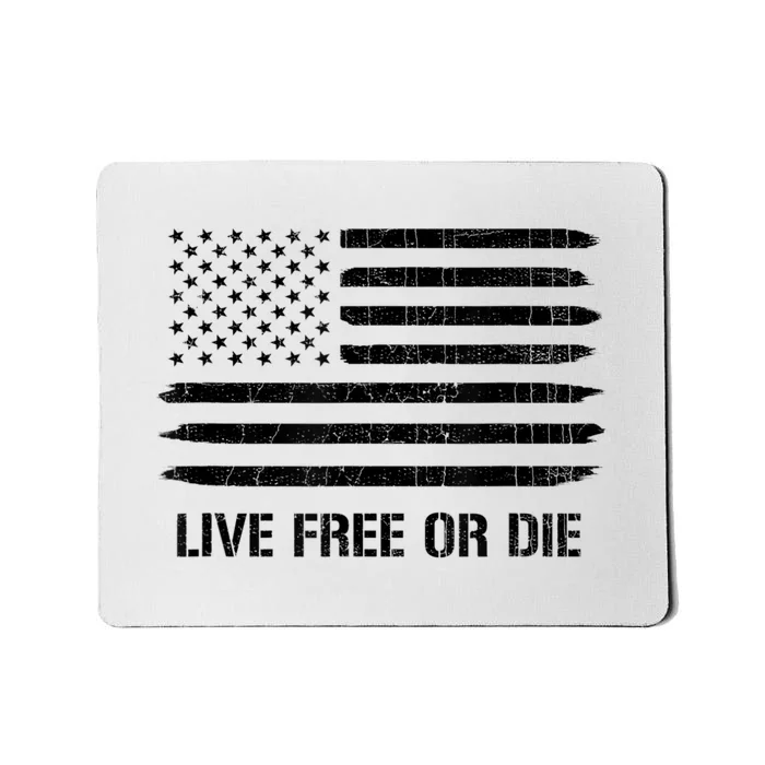 Live Free Or Die 2nd Amendment American Flag Mousepad