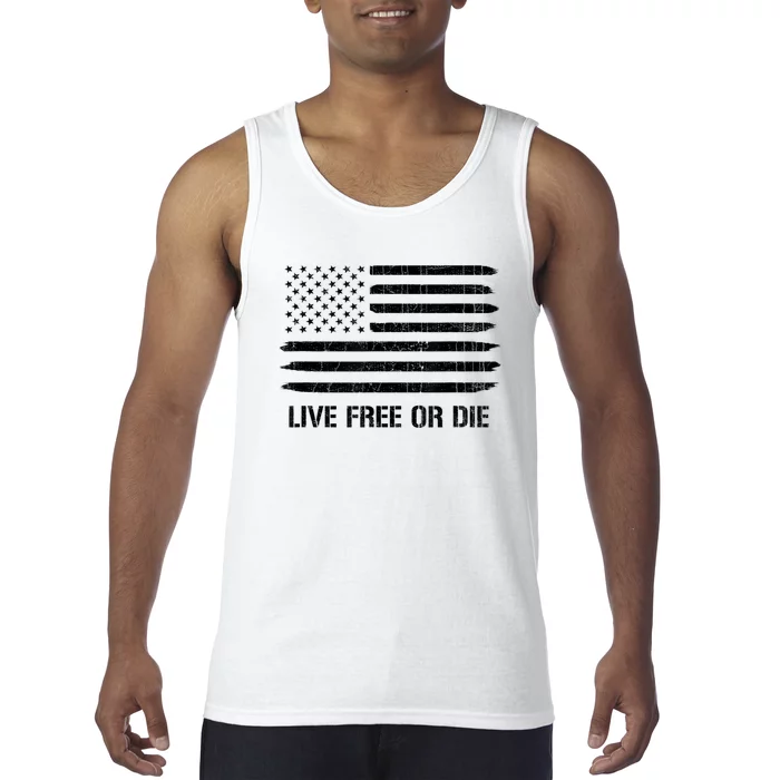 Live Free Or Die 2nd Amendment American Flag Tank Top