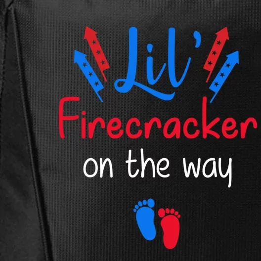 Lil Firecracker On The Way 4th Of July Pregnancy Gift City Backpack