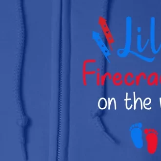 Lil Firecracker On The Way 4th Of July Pregnancy Gift Full Zip Hoodie