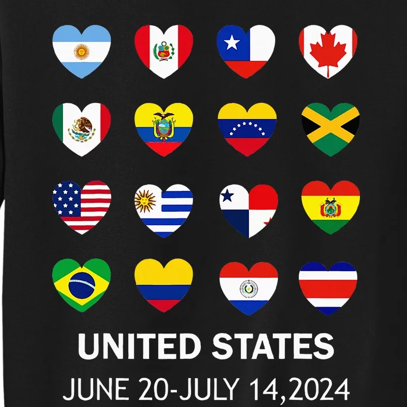 List Flag Of Countries In Copa United States Of America 2024 Tall Sweatshirt