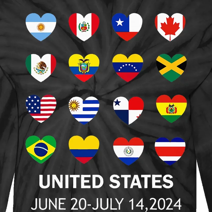 List Flag Of Countries In Copa United States Of America 2024 Tie-Dye Long Sleeve Shirt