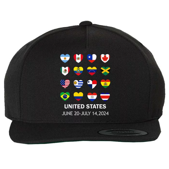 List Flag Of Countries In Copa United States Of America 2024 Wool Snapback Cap