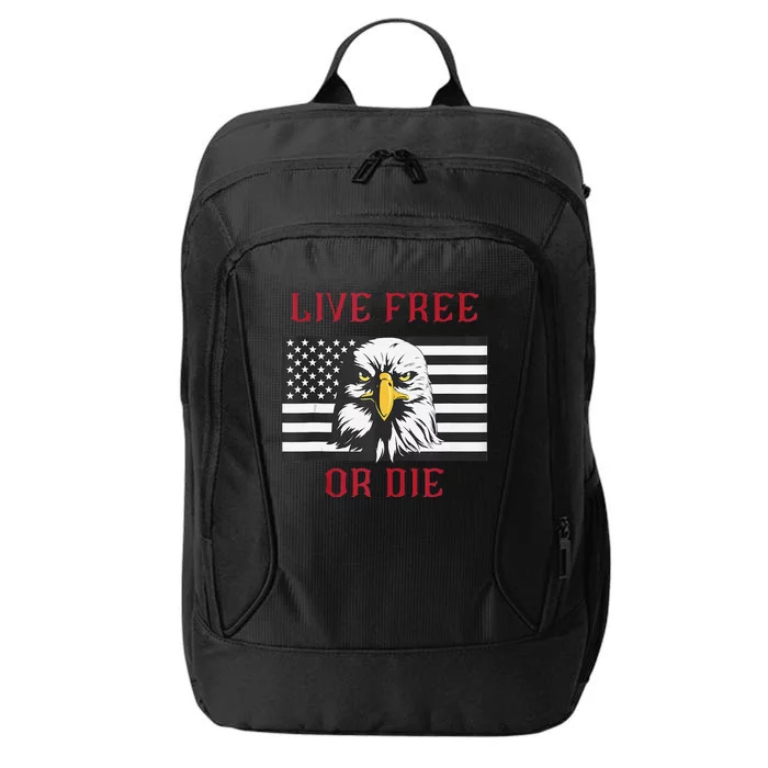 Live Free Or Die Bald Eagle American Flag City Backpack