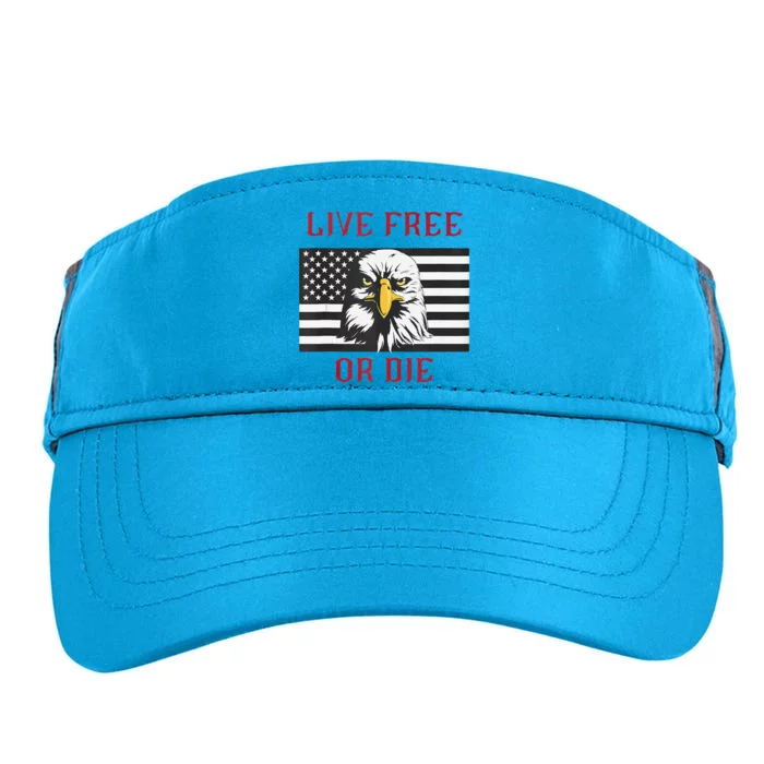 Live Free Or Die Bald Eagle American Flag Adult Drive Performance Visor