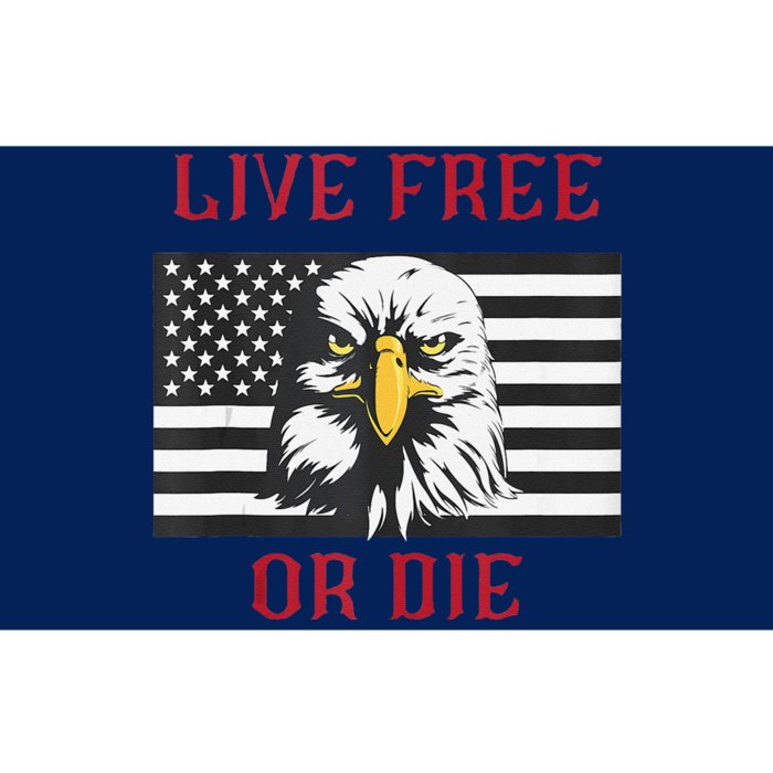 Live Free Or Die Bald Eagle American Flag Bumper Sticker