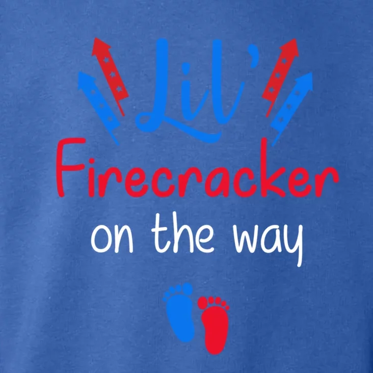 Lil Firecracker On The Way 4th Of July Pregnancy Gift Toddler Hoodie