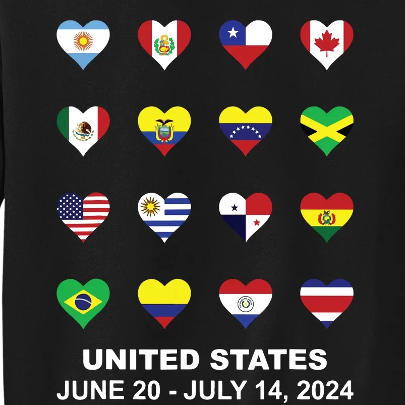 List Flag Of Countries In Copa United States Of America 2024 Tall Sweatshirt