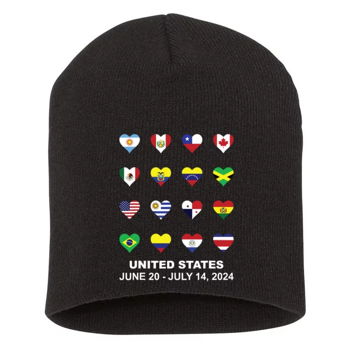 List Flag Of Countries In Copa United States Of America 2024 Short Acrylic Beanie