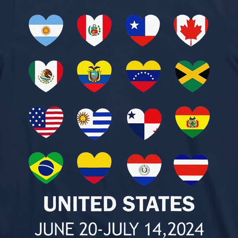 List Flag Of Countries In Copa United States Of America 2024 T-Shirt