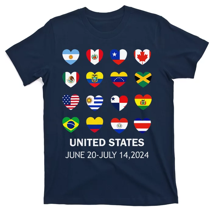 List Flag Of Countries In Copa United States Of America 2024 T-Shirt