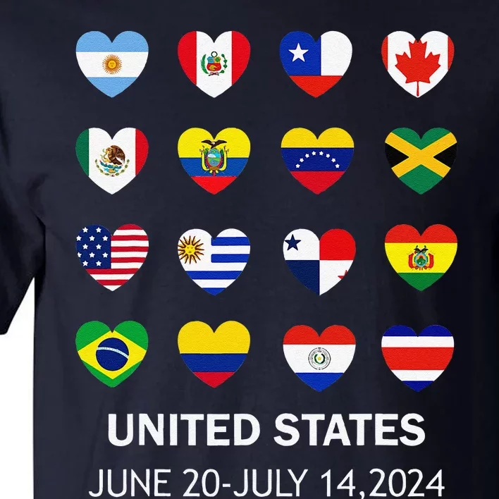 List Flag Of Countries In Copa United States Of America 2024 Tall T-Shirt