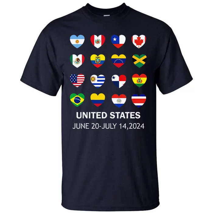 List Flag Of Countries In Copa United States Of America 2024 Tall T-Shirt