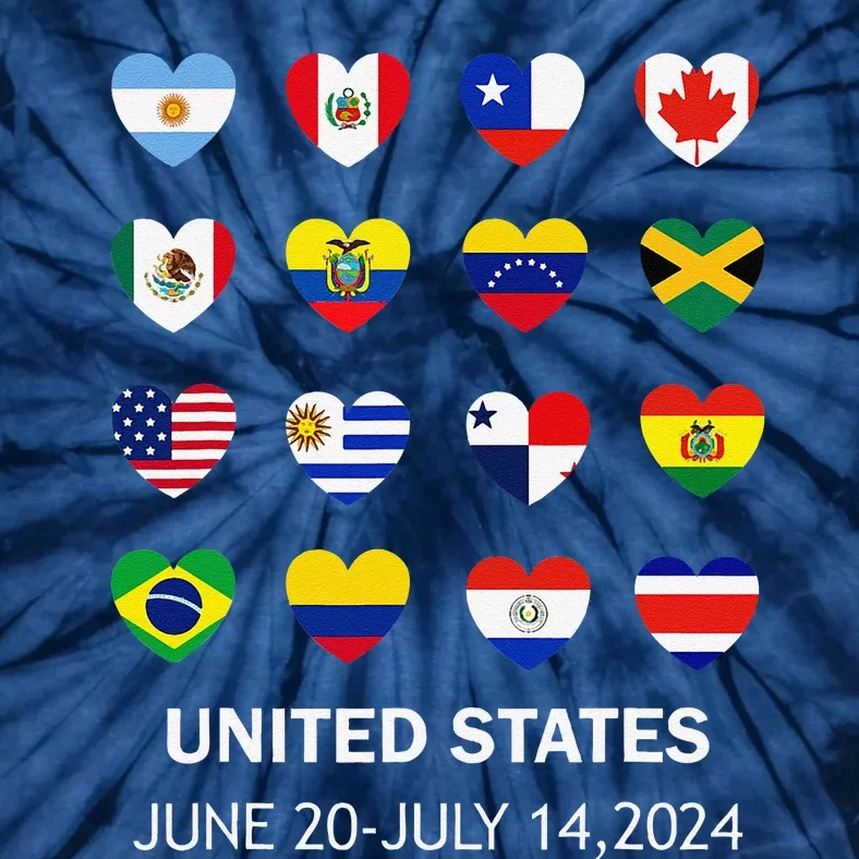 List Flag Of Countries In Copa United States Of America 2024 Tie-Dye T-Shirt