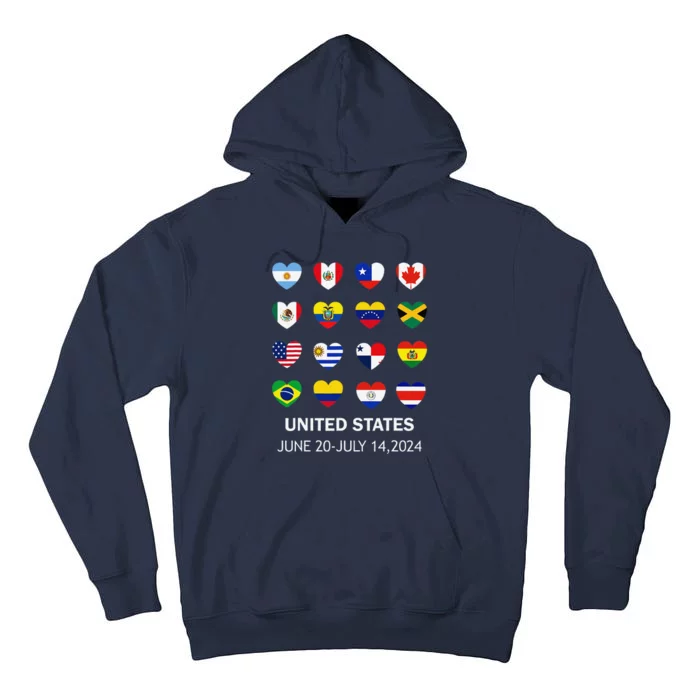 List Flag Of Countries In Copa United States Of America 2024 Tall Hoodie