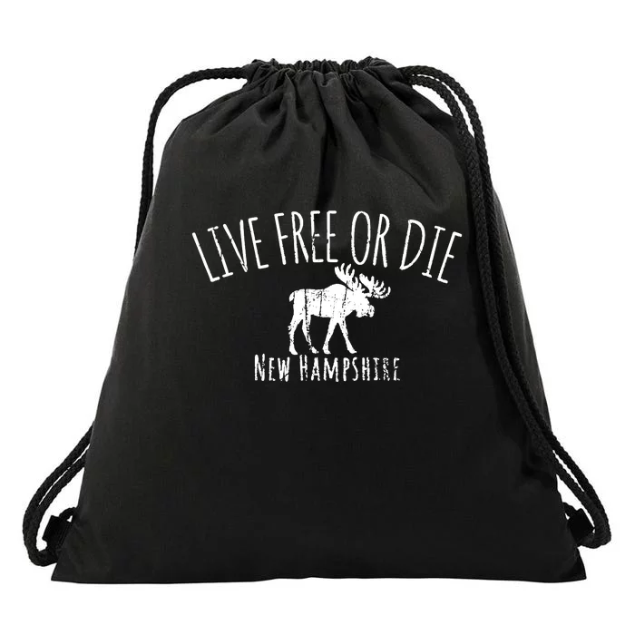 Live Free Or Die New Hampshire Drawstring Bag