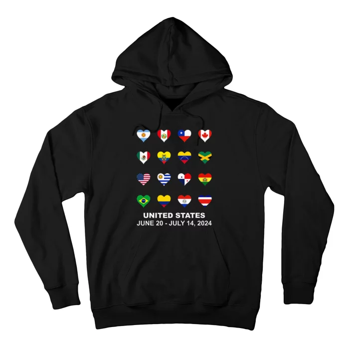 List Flag Of Countries In Copa United States Of America 2024 Hoodie