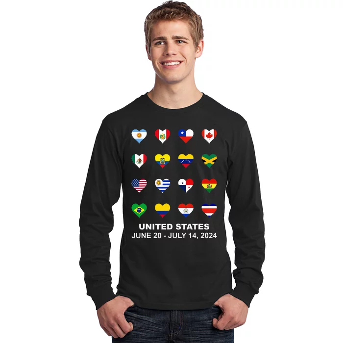 List Flag Of Countries In Copa United States Of America 2024 Long Sleeve Shirt