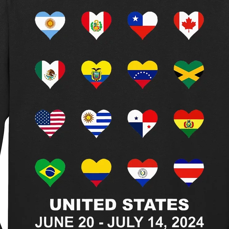 List Flag Of Countries In Copa United States Of America 2024 Long Sleeve Shirt