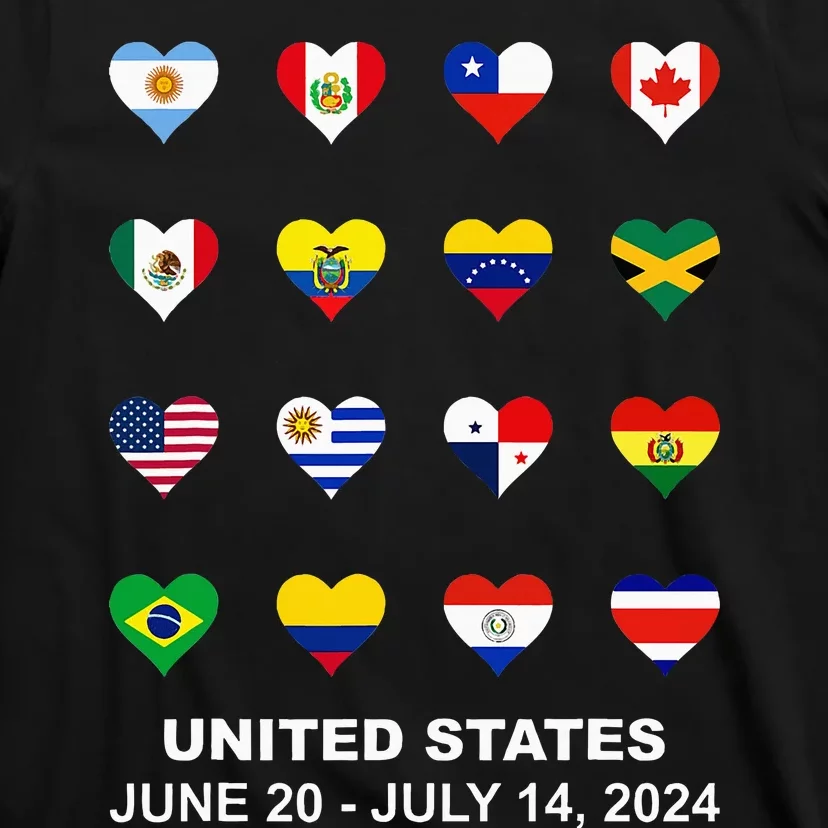 List Flag Of Countries In Copa United States Of America 2024 T-Shirt